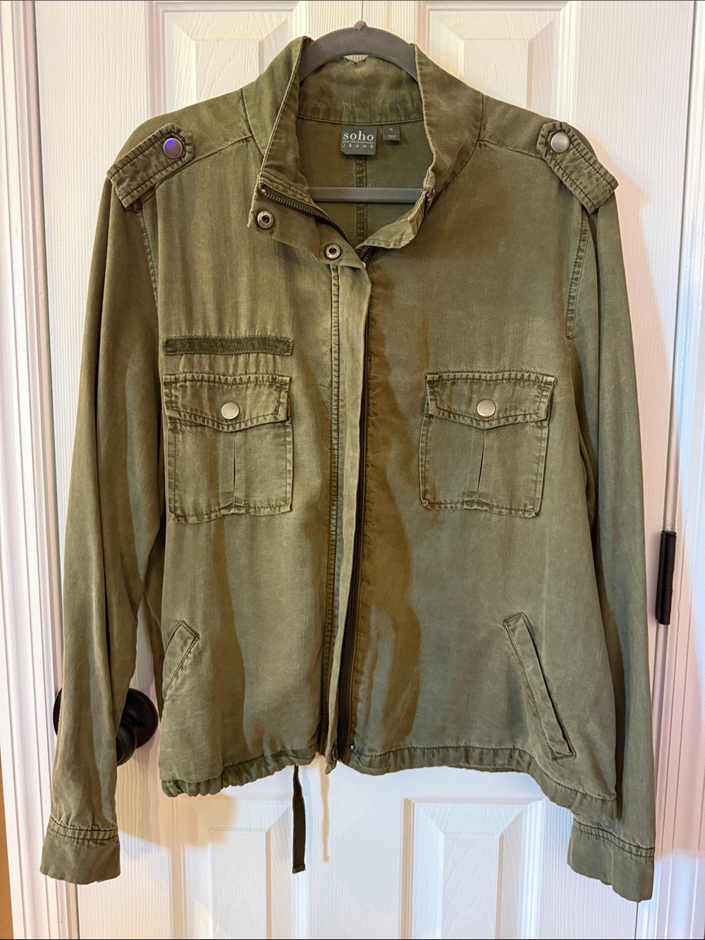 Soho Olive Utility Field Jacket with Front Pockets